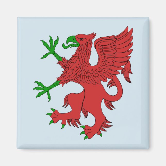 Imã Griffin em Vermelho e Verde (Frente)