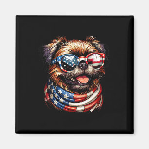 Imã Griffon Dog Nos Prende Bandeira 4 De Julho Patriót
