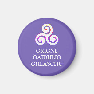 Imã Grigne Gàidhlig Ghlaschu Button Magnet