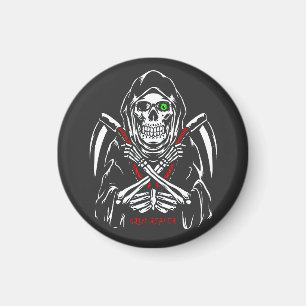 Imã Grim Reaper Scythe Death Skeleton Bones Halloween 