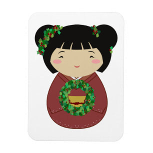 Ímã Grinalda do Natal de Kokeshi