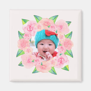 Imã Grinalda floral personalizada da aguarela