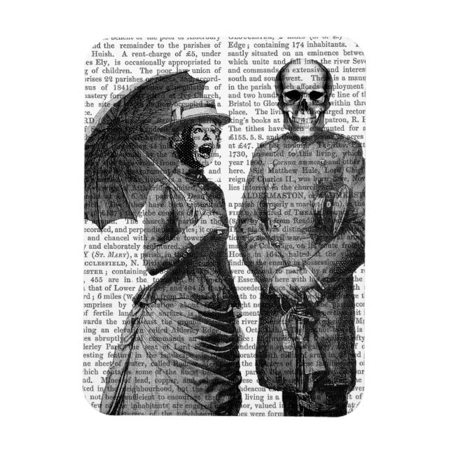 Ímã Gritando Mulher e Caveira (Vertical)