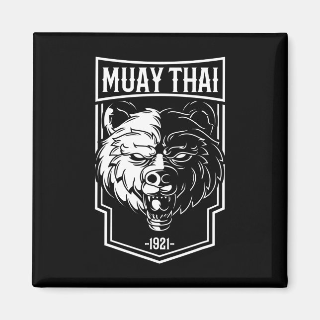 Imã Grizzly Muay Thai - Presente de Boxe Tailandês e K (Frente)