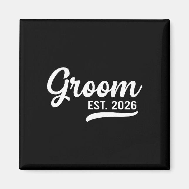 Imã Groom Est 2026 Just Married Honeymoon Wedding Groo (Frente)