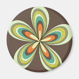 Imã Groovy 60s 70s Hippie Flower Brown Retro Daisy