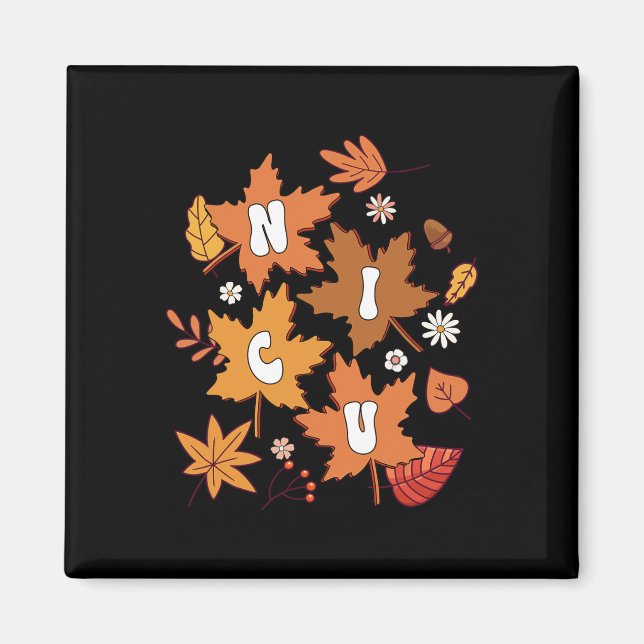 Imã Groovy Autumn NICU Enferse Maple Leaf Fall Vibes D (Frente)