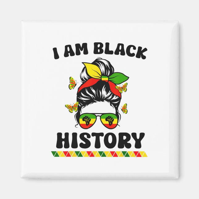 Imã Groovy Eu Sou Mês da História Negra Meninas Mulher (Frente)