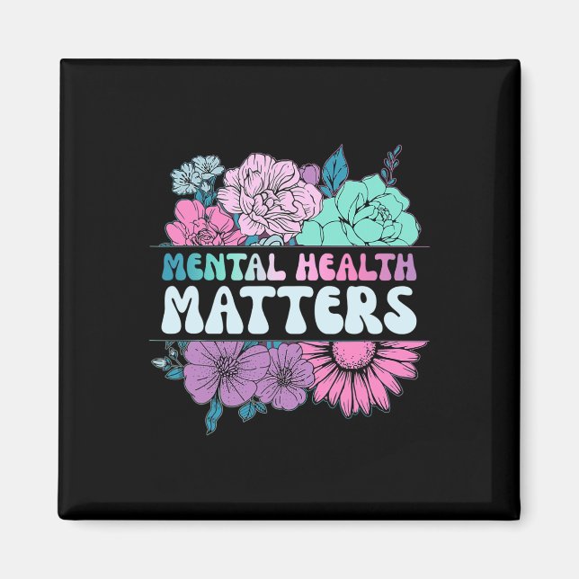 Imã Groovy Flower Retro Mental Health Importa Awarenes (Frente)