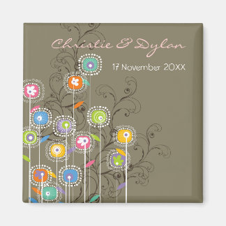 Imã Groovy Flowers Garden Whimsical Chic Salvar Data