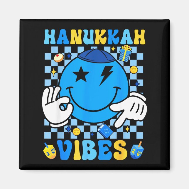 Imã Groovy Hanukkah Vibes Chanukah Pajama Happy Hanukk (Frente)
