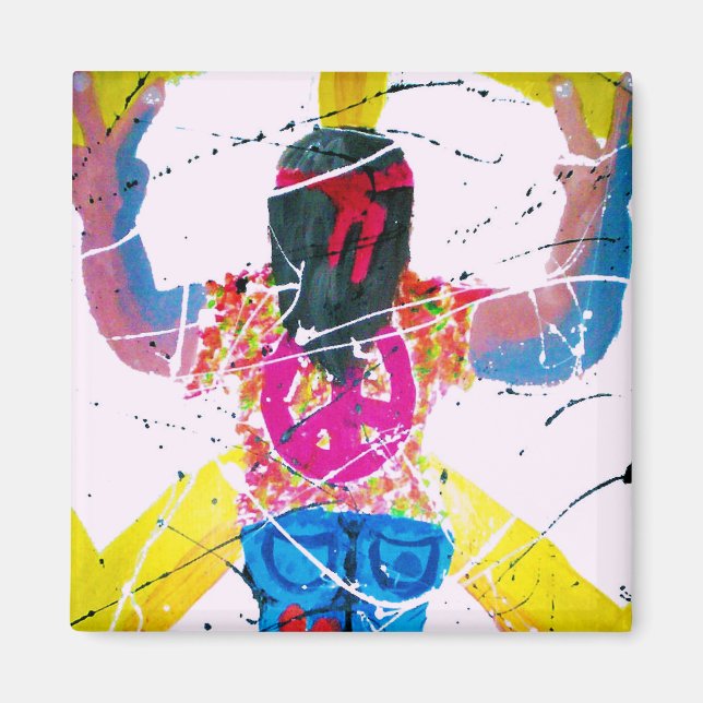 Imã Groovy Hippie - Sinal de Paz (Frente)