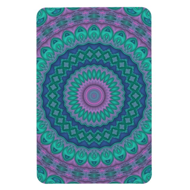 Ímã Groovy Hippie Trippy Jewel Tone Mandala (Vertical)