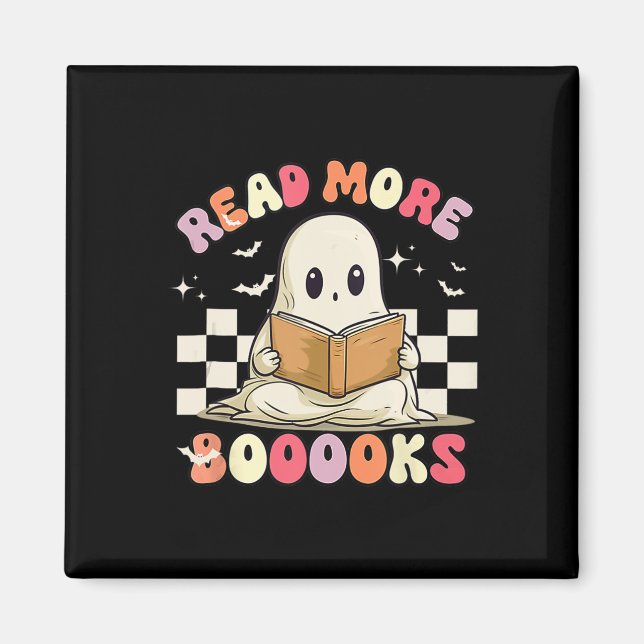 Imã Groovy Leia Mais Livros Ghost Boo Engraçado (Frente)