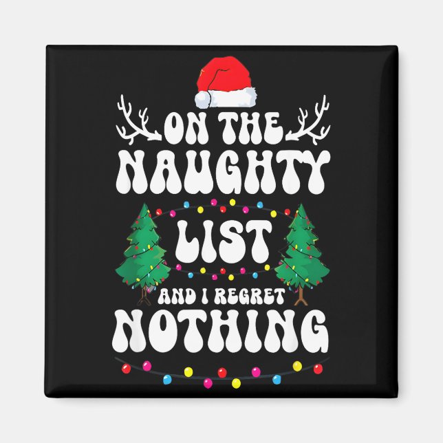 Imã Groovy Naughty List Christmas Xmas Santa Mens Wome (Frente)