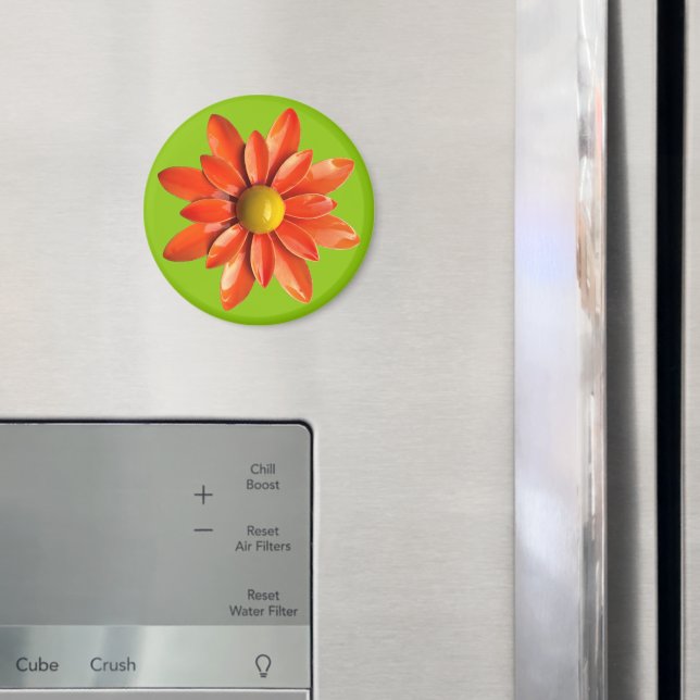Imã Groovy Orange Hippie Daisy Flower (In Situ (Fridge))