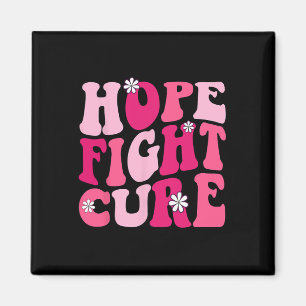 Imã Groovy Pink Hope Fight Cure O Cancer Da Mama Aware