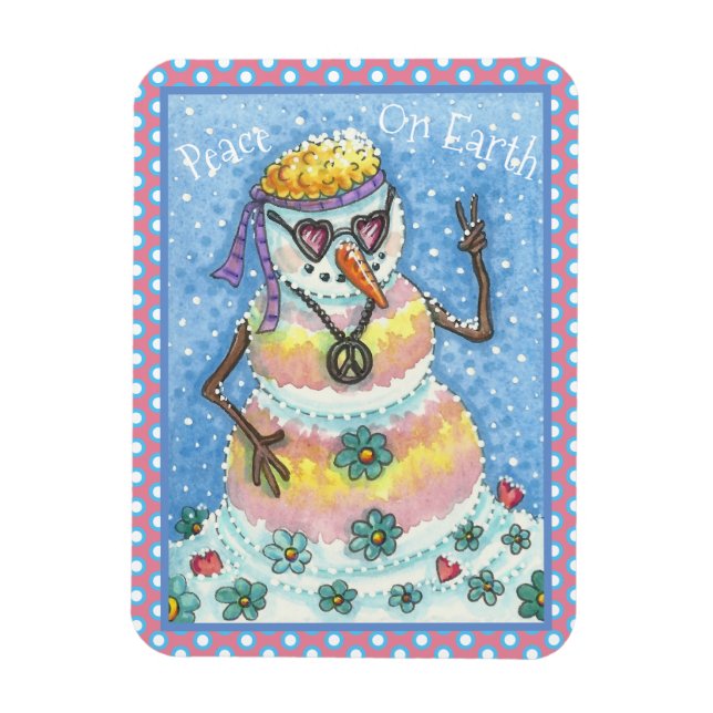ÍMÃ GROOVY SNOWMAN "PAZ NA TERRA" NATAL MAGNET (Vertical)