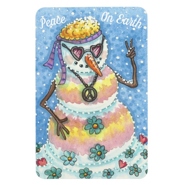 ÍMÃ GROOVY SNOWMAN "PAZ NA TERRA" NATAL MAGNET (Vertical)