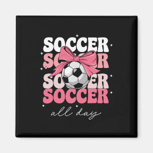 Imã Groovy Soccer Coquette Laço Meninas Mulheres Futeb