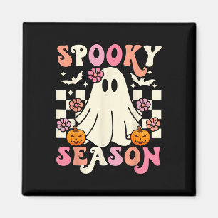 Imã Groovy Spooky Season Cute Ghost Pumpkin Halloween