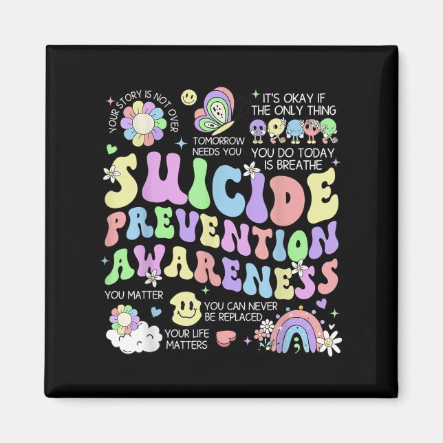 Imã Groovy Suicida Prevenção Consciência da saúde ment (Frente)