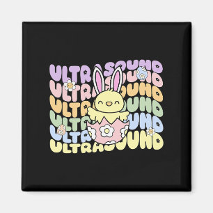 Imã Groovy Ultrasound Tech Bunny Pintinho Ovos Páscoa