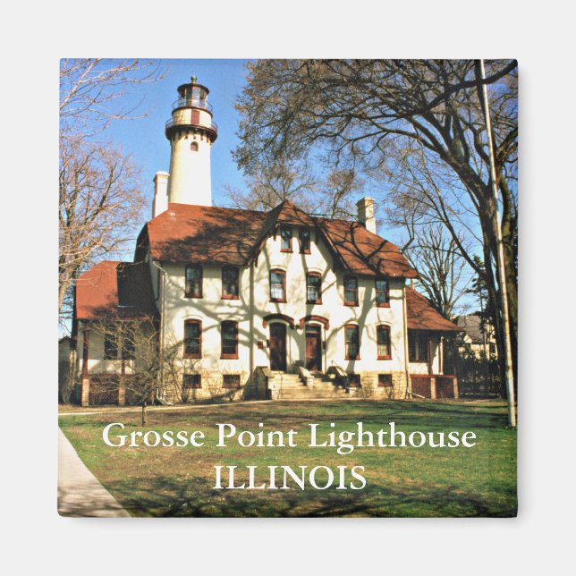 Imã Grosse Point Lighthouse, Illinois Magnet (Frente)