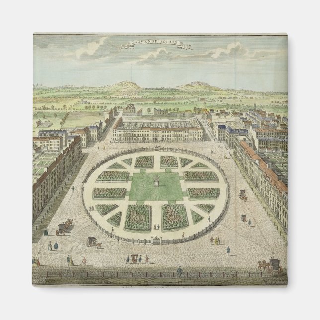 Imã Grosvenor Square, para "Stow's Survey of London",  (Frente)