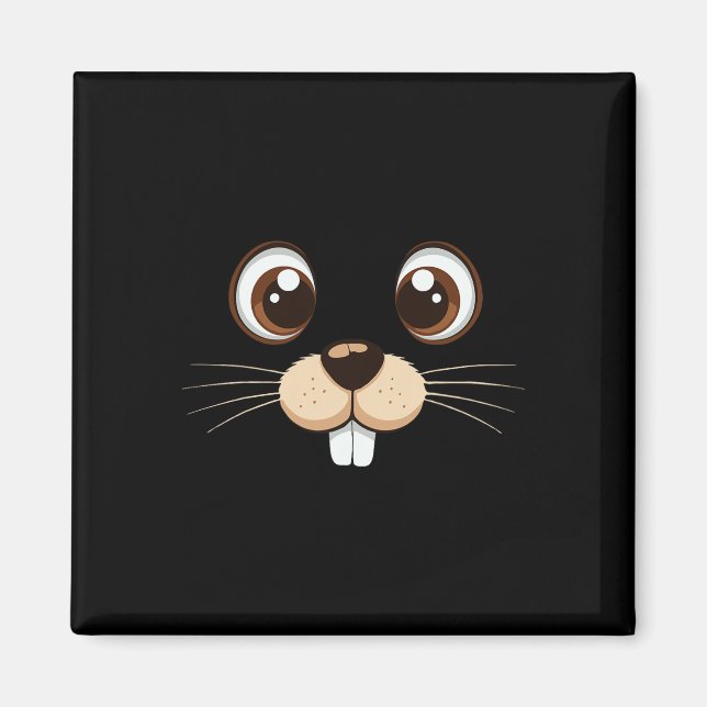 Imã Groundhog Face Costume Kids Groundhog Day Hallowee (Frente)