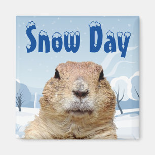 Imã Groundhog Snow Day