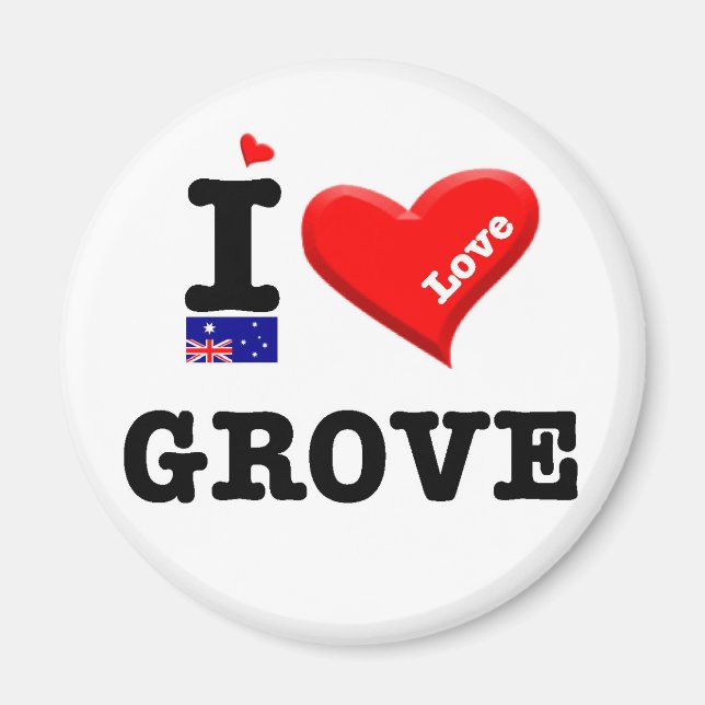 Imã GROVE - I Love (Frente)