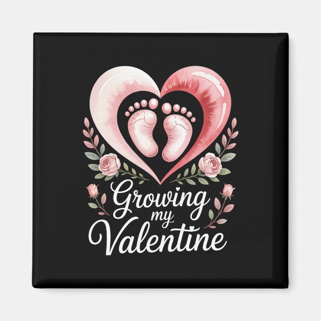 Imã Growing My Valentine By Feet Heart Art  (Frente)