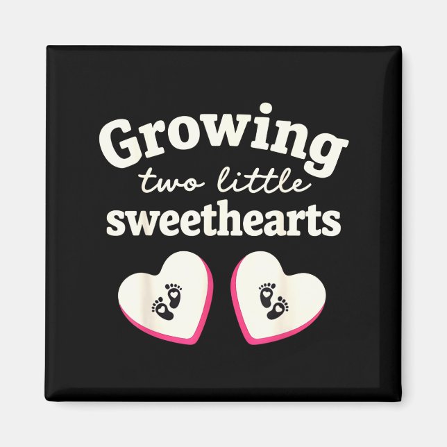 Imã Growing Two Little Sweethearts Valentines Pregnanc (Frente)