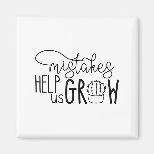 Imã Growth Mindset Teacher Mistakes Help Us Grow Men W (Frente)