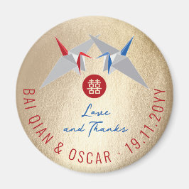 Imã Gruas de papel vermelhas e azuis Favor de casament