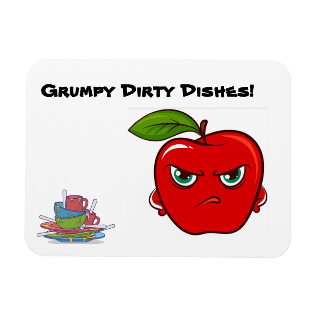 Ímã Grumpy Apple Dirhes Dishes Sinal Magnet (Horizontal)