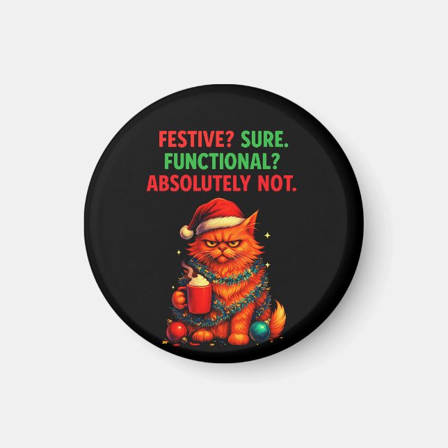 Imã Grumpy Cat's Christmas Spirit: Festive but NOT Fun (Frente)