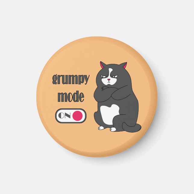 Imã Grumpy mode on funny fat cat   (Frente)