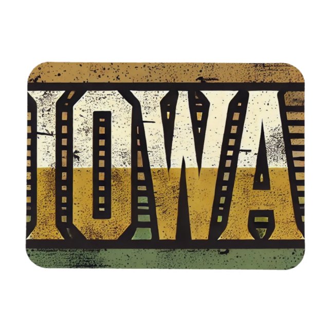 Ímã Grunge Distante Iowa (Horizontal)