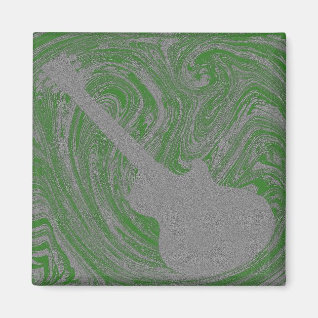 Imã Grunge Guitar Magnet, Verde (Frente)