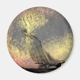 Imã Grunge Vintage Racing Yacht Magnet