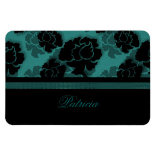 Ímã Grungy Floral Decadence Flexi Magnet, Teal