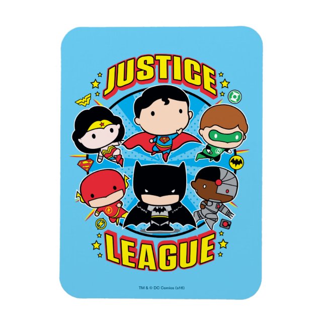 Ímã Grupo da Liga da Justiça Chibi (Vertical)