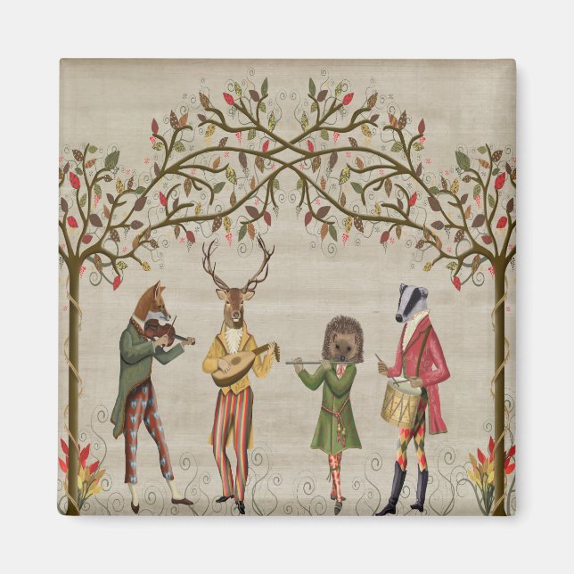 Imã Grupo Minstrel de Animais das Florestas (Frente)