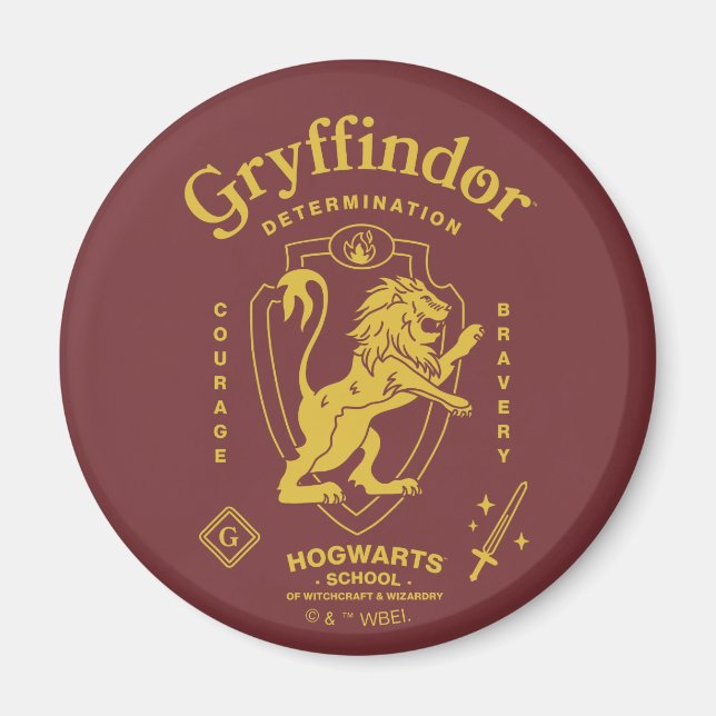 Imã GRYFFINDOR™ Determinação Coragem Bravura Brasão (Frente)