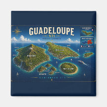 Guadeloupe 971 Vintage Map