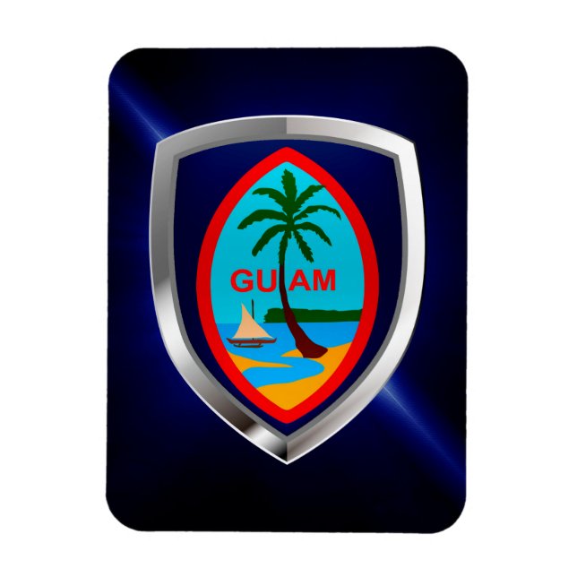 Ímã Guam Mettalic Emblem (Vertical)
