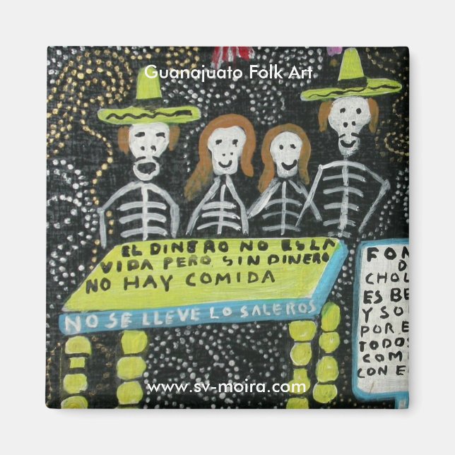 Imã Guanajuato folk art, Día de los Muertos (Frente)