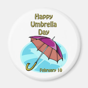 Imã Guarda-chuva dia o 10 de fevereiro feliz